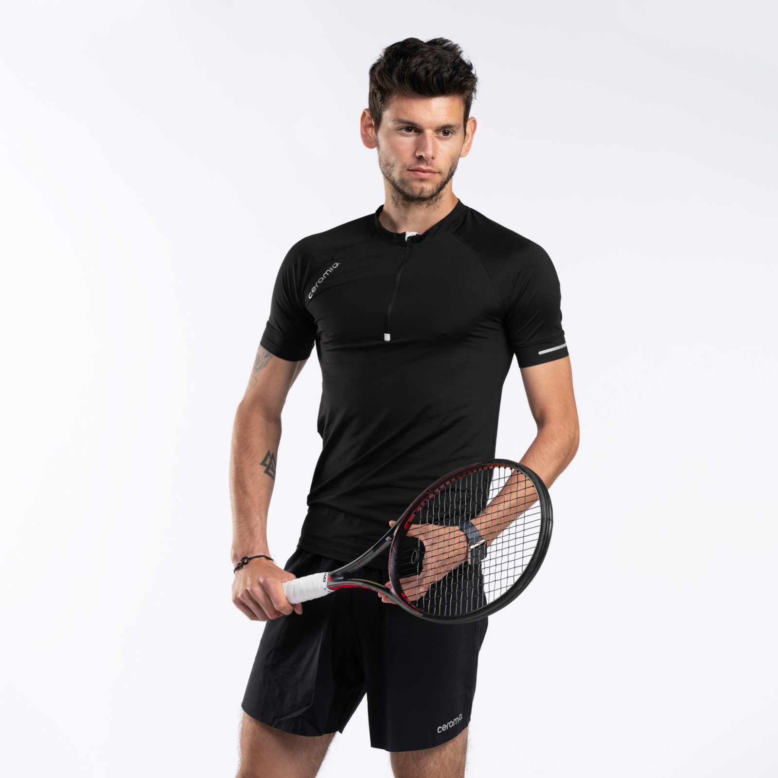SHORT SLEEVE 1/2 ZIP TEE SHIRT