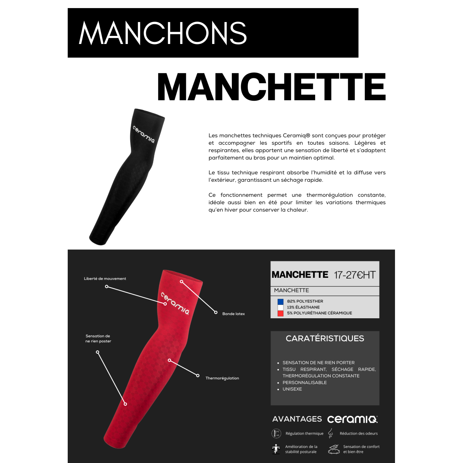 Sport sleeves clubs | Ceramiq® premium thermoregulating
