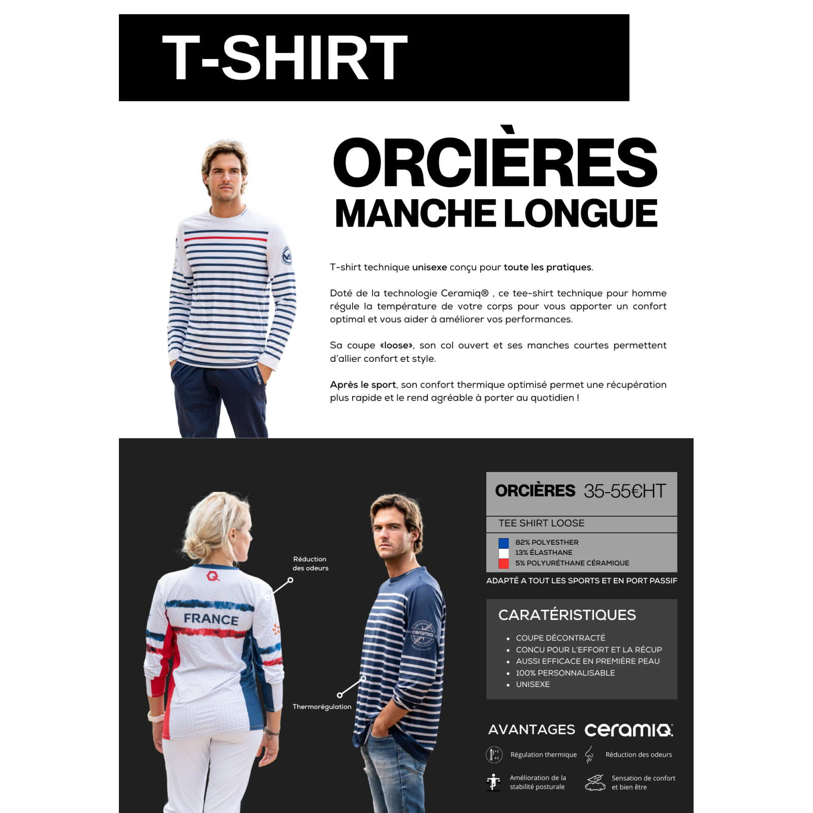 Club personalized long-sleeve T-shirt | Premium & thermoregulation