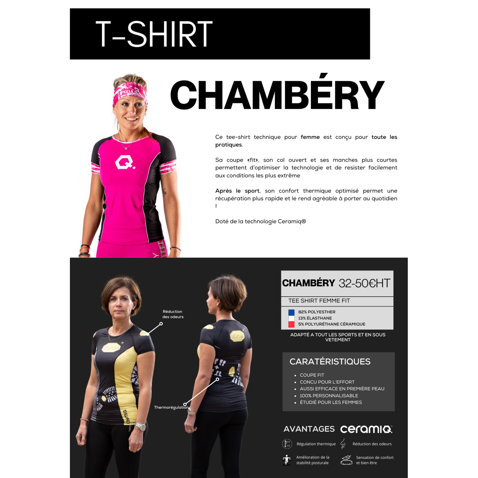 Women's personalized club sports T-shirt | Premium & thermoregulation