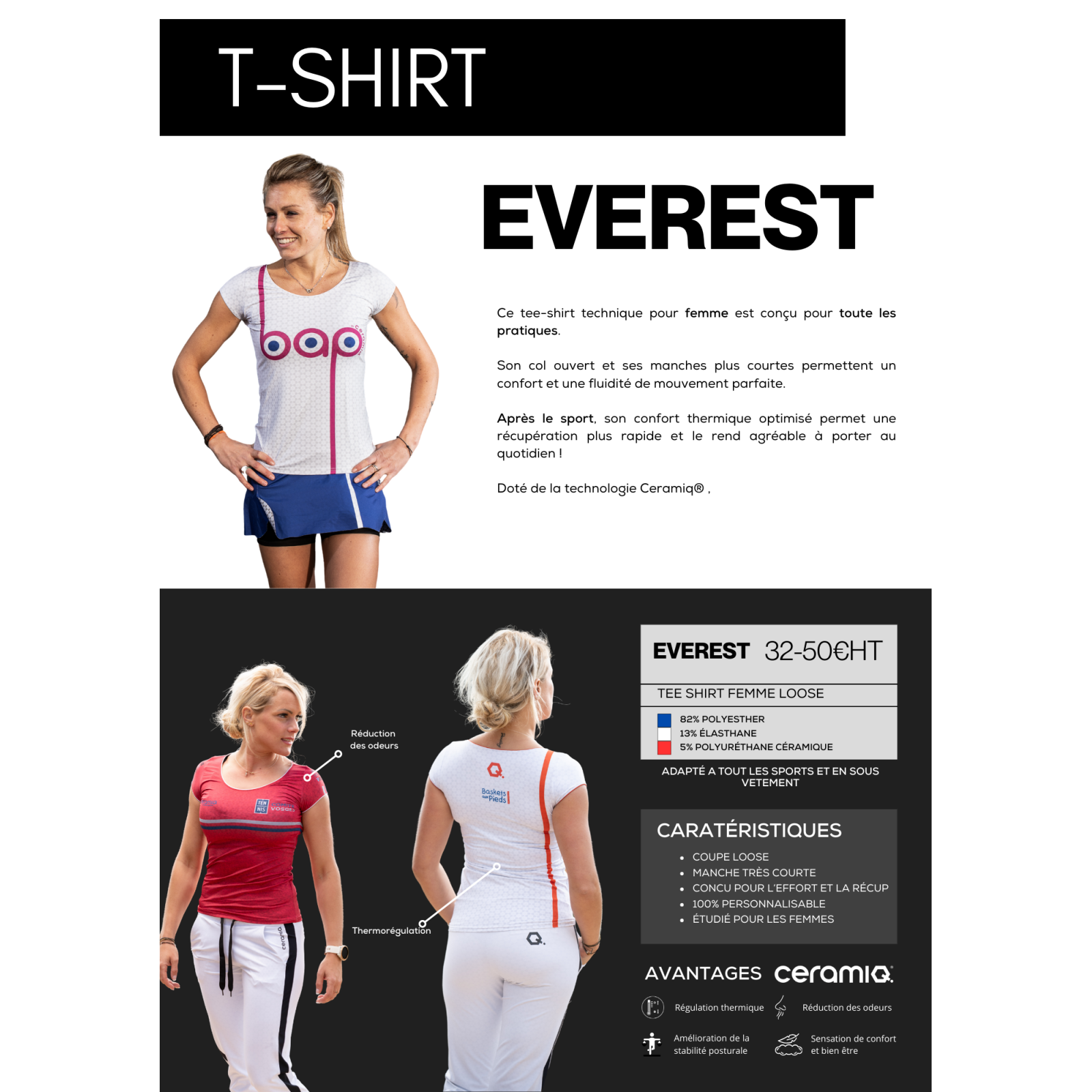 Personalisierte Damen-T-Shirts für Clubs | Premium Sport & Thermoregulierung
