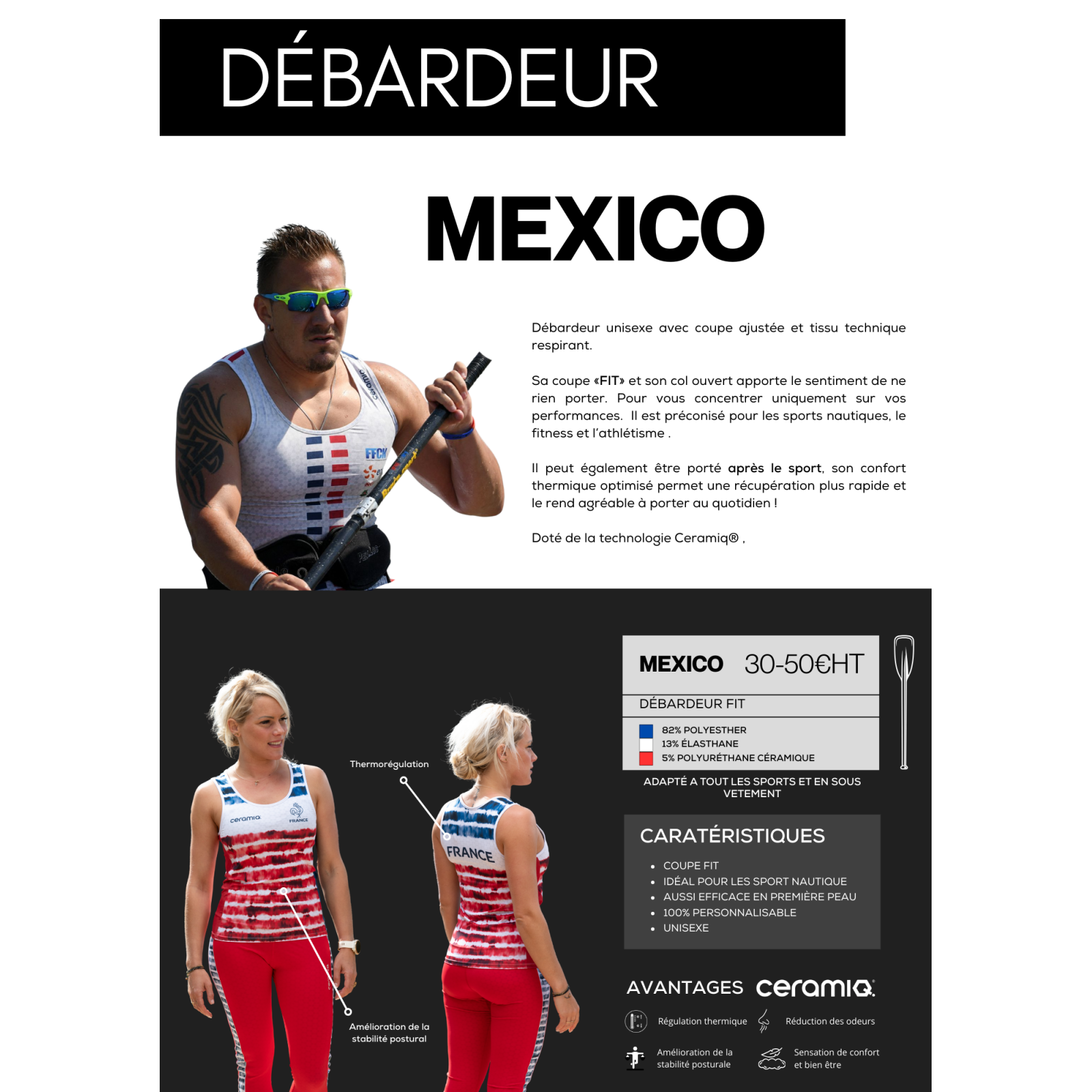 Personalisierte Sport-Tanktops für Vereine & Profis | Ceramiq® temperaturregulierend