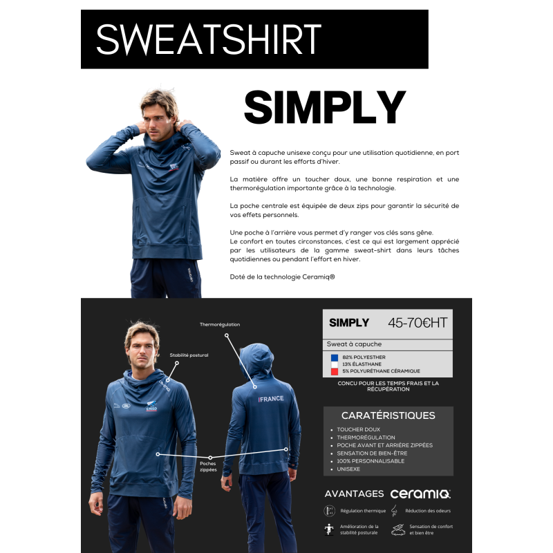 Sweat à capuche personnalisé | Ceramiq® premium thermorégulant
