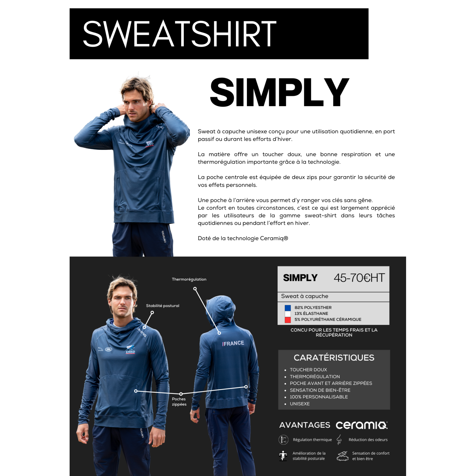 Personalized hoodie | Ceramiq® premium thermoregulating